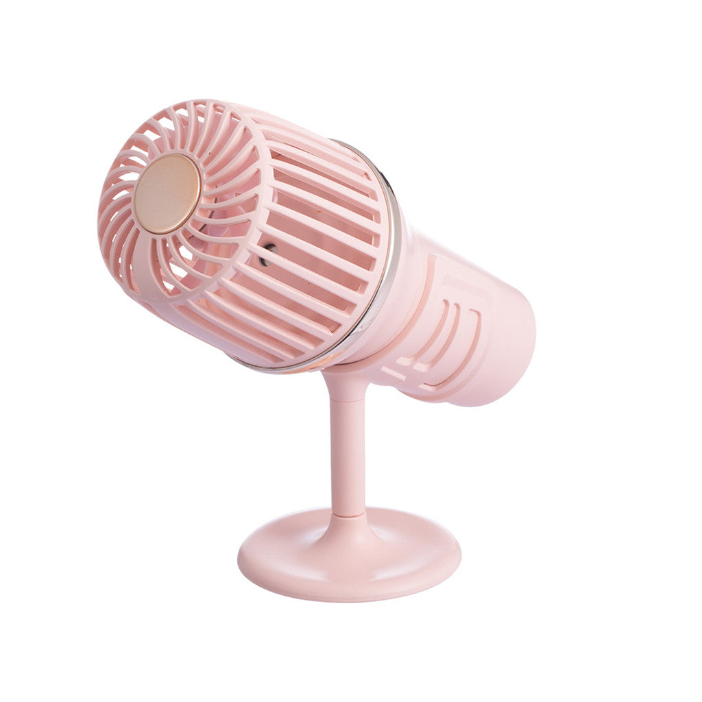 Mini Fan Creative Microphone Spray Fan Ub Moisturizing Fan Portable Handheld Desktop Rechargeable Indoor Outdoor Travel Office