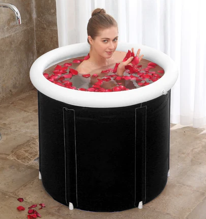 Portable  Foldable Soaking Bath Tub, Eco-friendly Adult Bathroom Foldable Tub for Small Space Hot Ice Bath Spa Tub