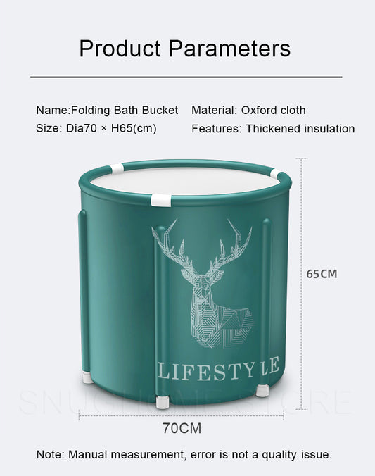 Portable Collapsible Bath Bucket Bathtub, Large Capacity Bath, Ice Bath Winter Shower Bathing Artifact
