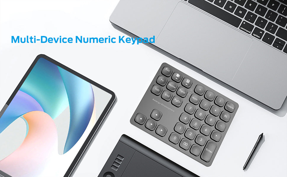 Numeric Device External Bluetooth Number Pad,Rechargeable Wireless Numeric Keypad ,External Nu ...