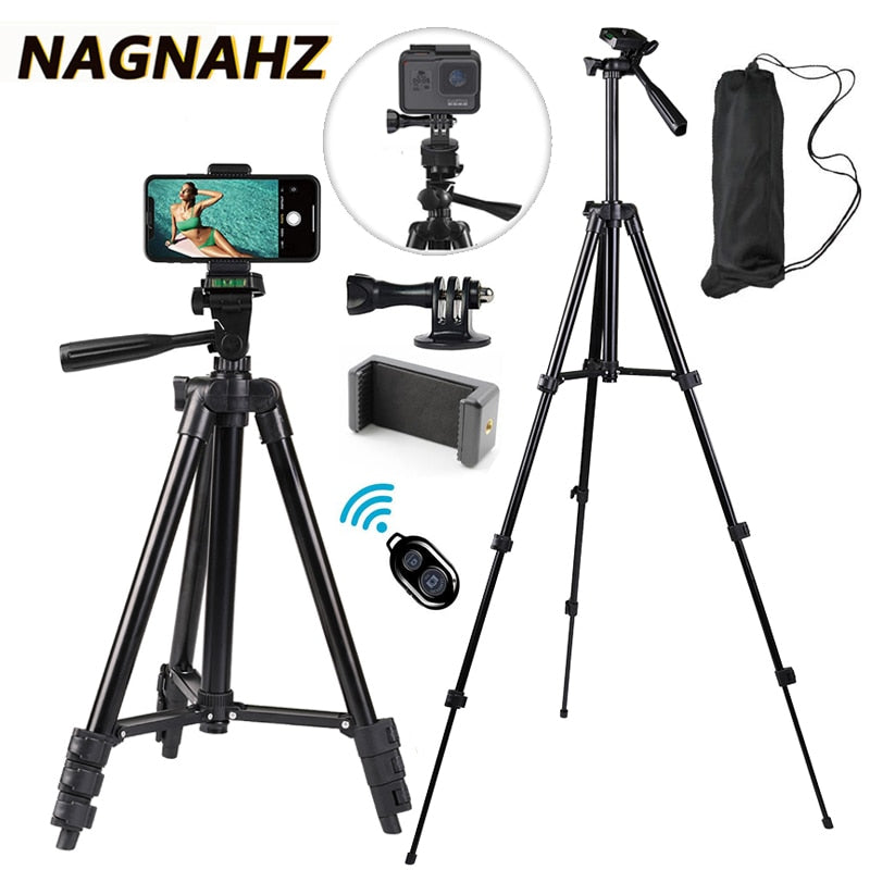 NA-3120 Phone Tripod Stand 40inch Universal Photography for Gopro iPhone Samsung Xiaomi Huawei Phone Aluminum Travel Tripode Par