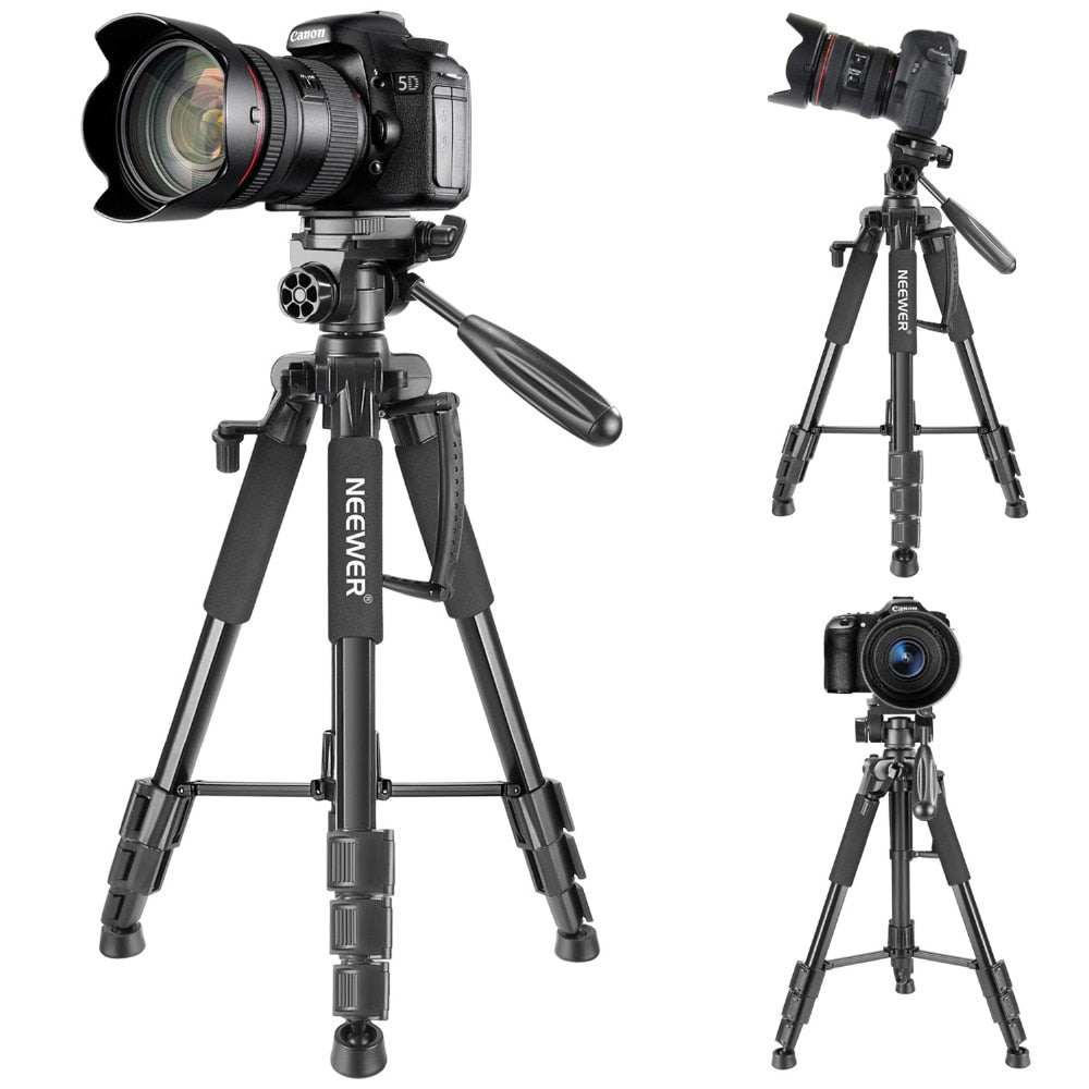 Neewer Portable 56 inches/142cm Aluminum Camera Tripod 3-Way Swivel Pan Head+Carrying Bag for Canon Nikon Sony DSLR Camera