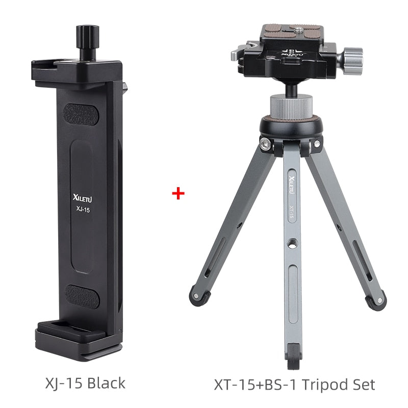 XJ-15 Universal Aluminum Alloy Tablet Phone Stand Holder Clip Tripod Adjustable Bracket For Mobile Phones Ipro Tablets 12.9in