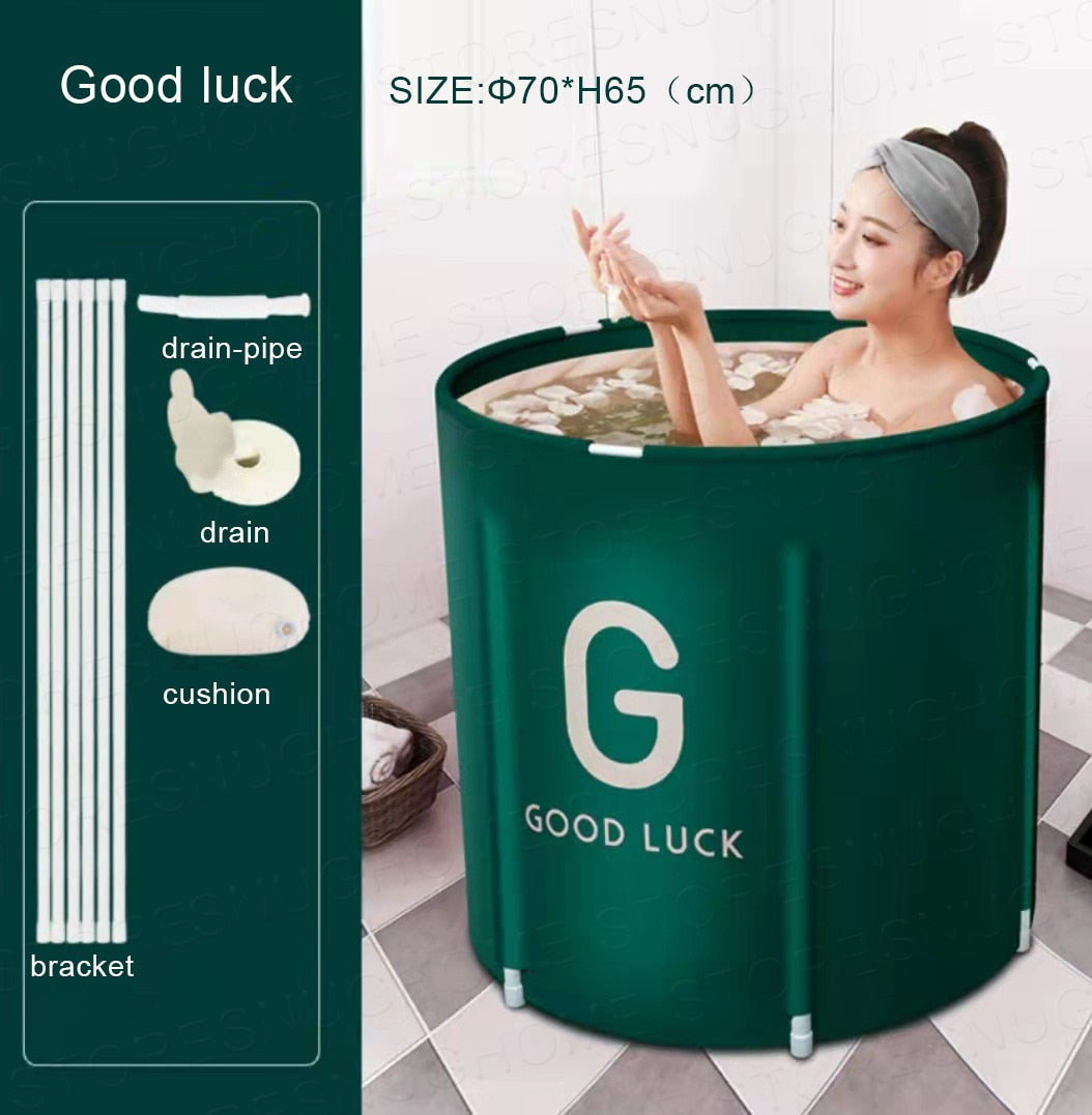 Portable Collapsible Bath Bucket , Large Capacity Bath, Ice Bath Winter Shower Bathing Artifact