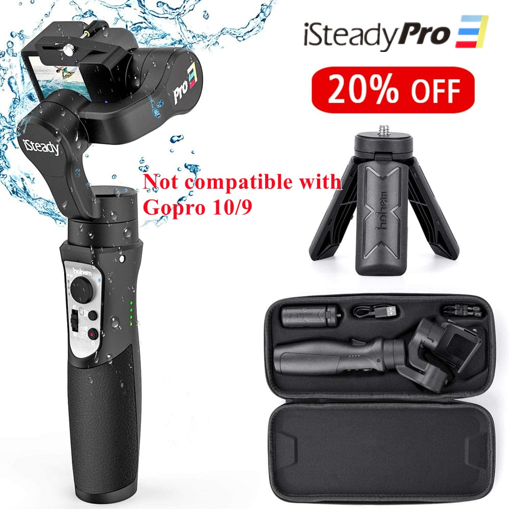 Gopro 10 Gimbal 3-Axis Handheld Action Camera Stabilizer for Gopro 10/9/8/7/6/5/4,OSMO Action,Insta360-Hohem iSteady Pro 4/Pro 3
