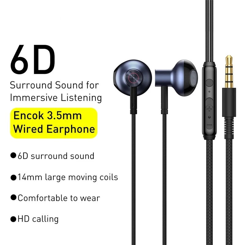 Baseus Bass Sound Earphone In-Ear Sport Earphones with mic for xiaomi iPhone 6 Samsung Headset fone de ouvido auriculares MP3