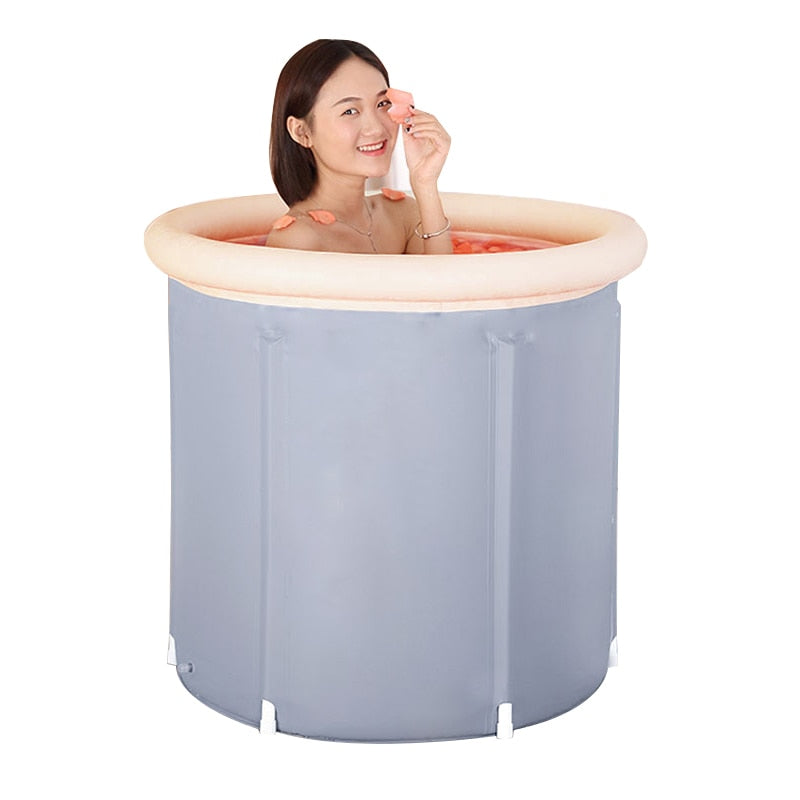 Portable Bathtub, Foldable Soaking Bath Tub, Eco-friendly Adult Bathroom Foldable Tub for Small Space Hot Ice Bath Spa Tub