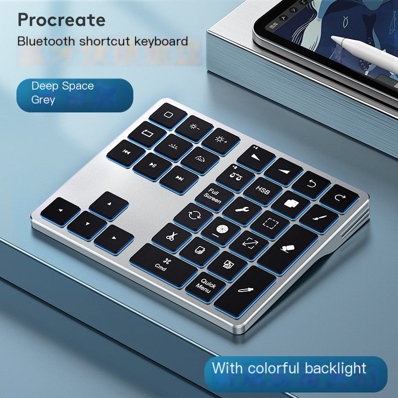 Procreate Portable Mini Keyboard Wireless Bluetooth Keyboard Suitable For Apple iPad Painting Ultra-thin Silent Painting Keypad