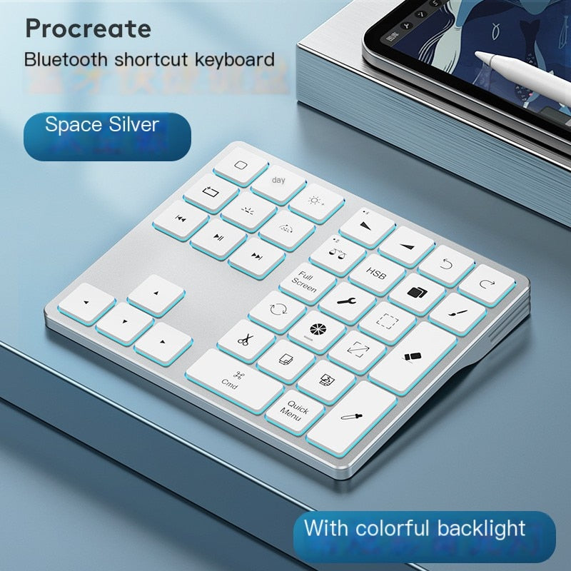 Procreate Portable Mini Keyboard Wireless Bluetooth Keyboard Suitable For Apple iPad Painting Ultra-thin Silent Painting Keypad