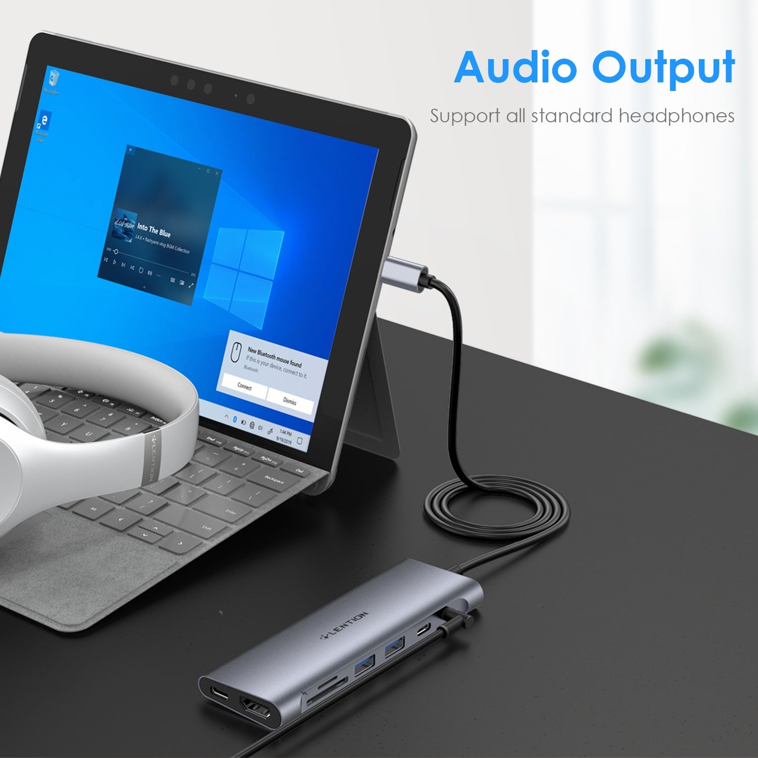 4K HDMI Long Cable Docking Station USB C Hub Type C USB 3.0Card Reader AHPOON