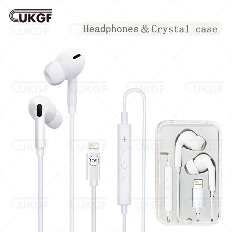 In Ear Headphones for Iphone Lightning Earphones For Apple 14 13 12 11 Pro X Max XR 7 8 Plus Earbuds Bluetooth Headset with Mic
