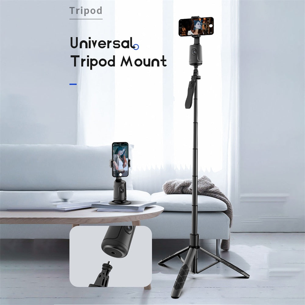 360 Rotation Follow-up Gimbal Stabilizer with Selfie Stick Tripod Monopod Desktop Tracking Gimbal For Tiktok Live Photography