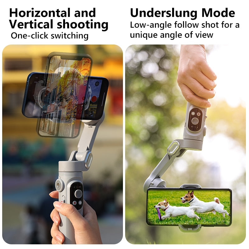 Smartphone Gimbal 3-Axis Handheld Stabilizer with Fill Light for Cell Phone iPhone 13 pro max Xiaomi Huawei YouTube TikTok Vlog