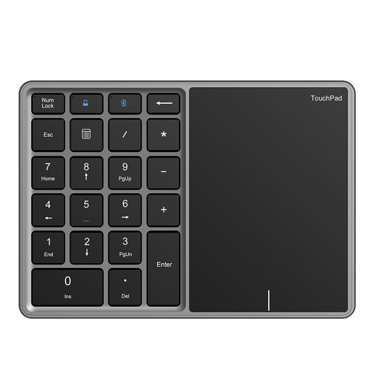 Wireless Number Pad, 22 Keys 2.4G Bluetooth Numeric Keypad with Touchpad, 500mAh Type C Charging, Support for Win, for iOS, for Android and for OS X