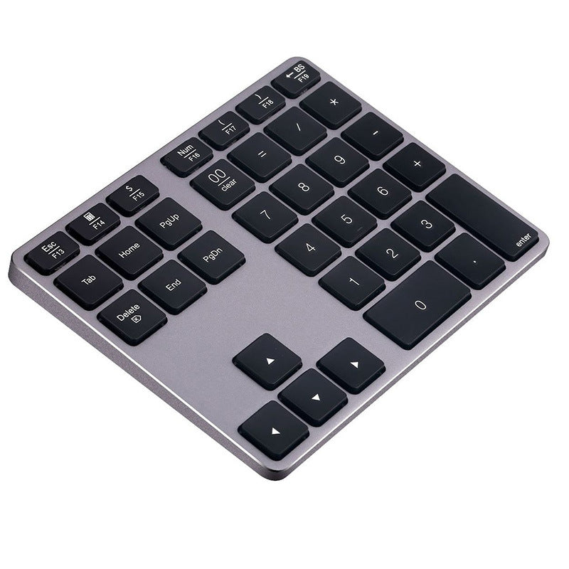 Bluetooth Number Pad for Laptop - Slim Aluminum Design - Rechargeable Wireless Numeric Keypad - 35 Key Numpad Keyboard for Data Entry - for MacBook, iPad, iPhone, iOS, PC, Android - Space Gray