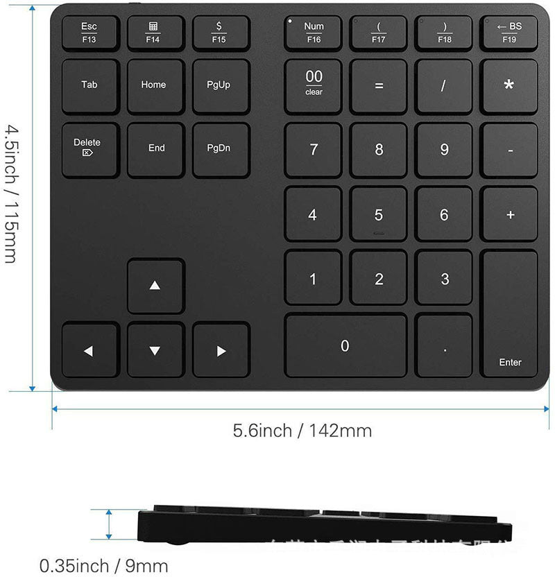 [Upgraded] Bluetooth Number Pad, Designed for Mac OS and Windows Users, Dual System Aluminum Rechargeable Wireless Numeric Keypad External Numeric Keyboard for MacBook, MacBook Pro/Air, Windows Laptop