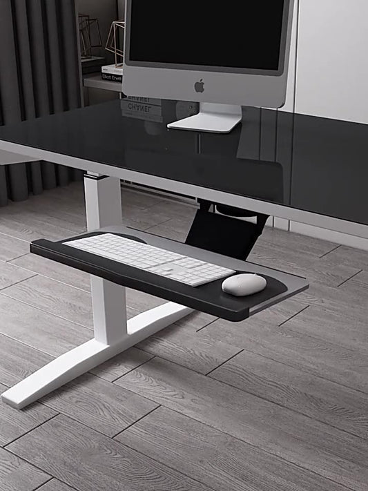 Keyboard Tray Under Desk，360 Adjustable Ergonomic Sliding Keyboard & Mouse Tray, 25" W x 10" D, Black