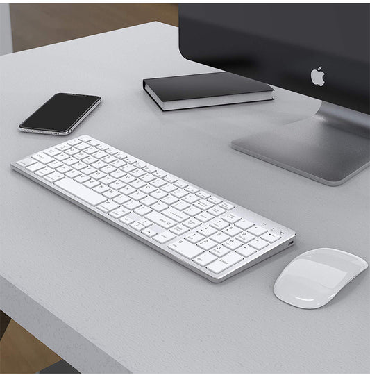 Wireless Bluetooth Keyboard with Numeric Keypad - Multi Device Keyboard for Mac Pro/Mini, Apple iMac, MacBook, Laptop, Computer Windows PC. Android, Smartphones, Tablets
