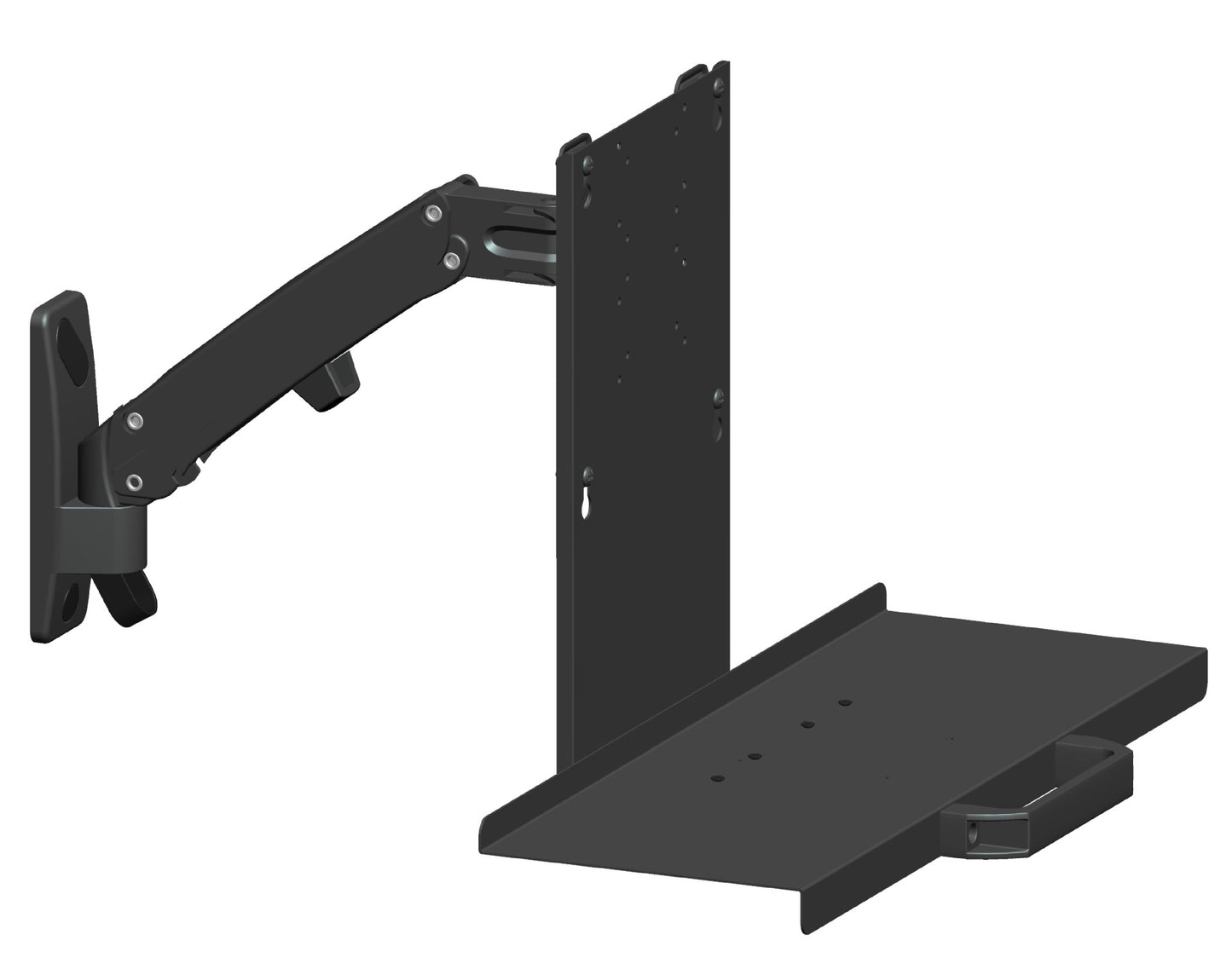 Sit Stand Workstation Wall Mount Height Adjustable Sit-Stand Converter Screens with Keyboard Tray