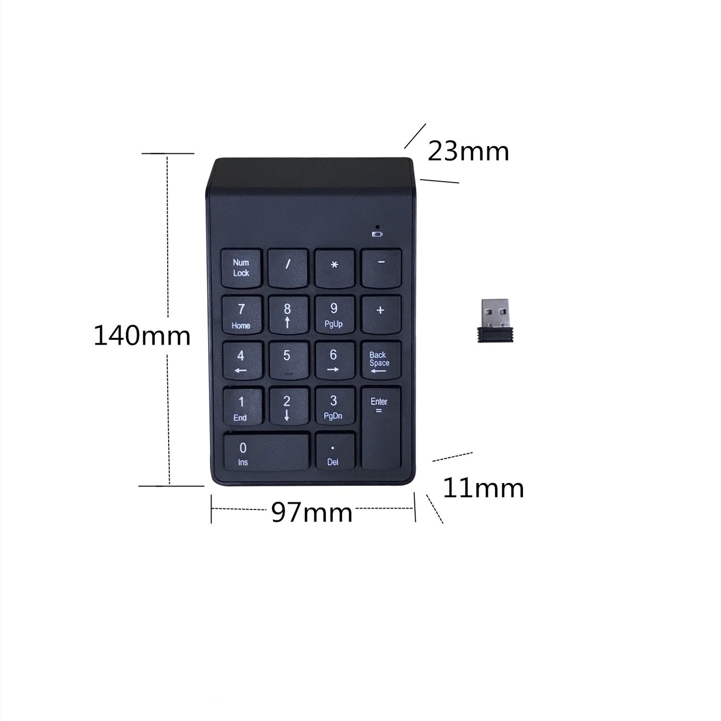 Wireless Numeric Keypad 18Keys Portable Number Numpad with 2.4G Mini USB Receiver for Laptop Notebook, Desktop, Surface Pro, PC