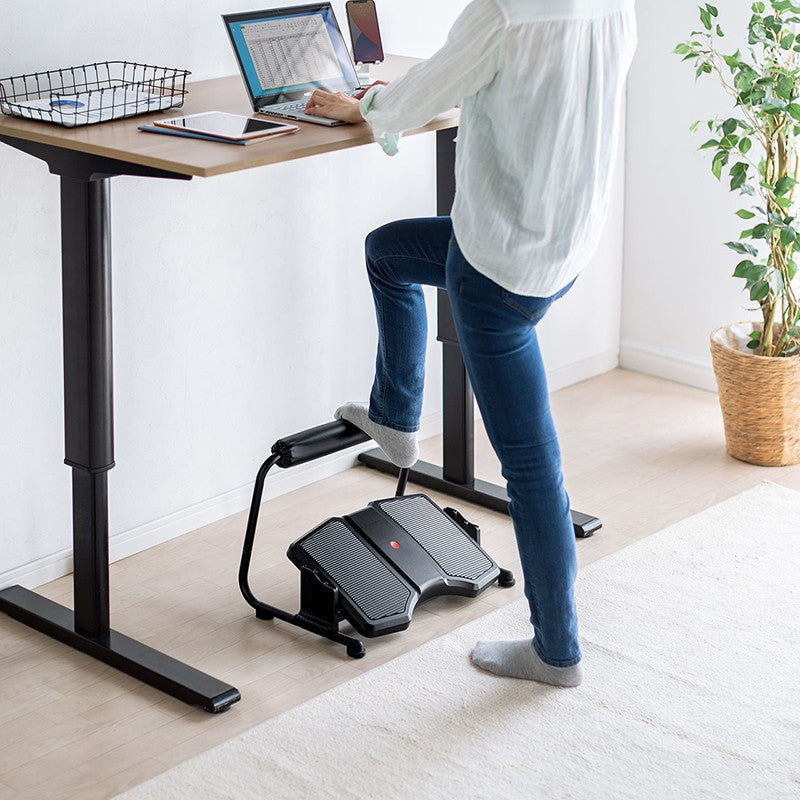  SUN-FLEX Ergonomic Height Angle Adjustable Footrest Under Desk  for Sitting and Standing,Intuitive Foot Stool and Leg Support for Standing  Desk (Black) : Office Products