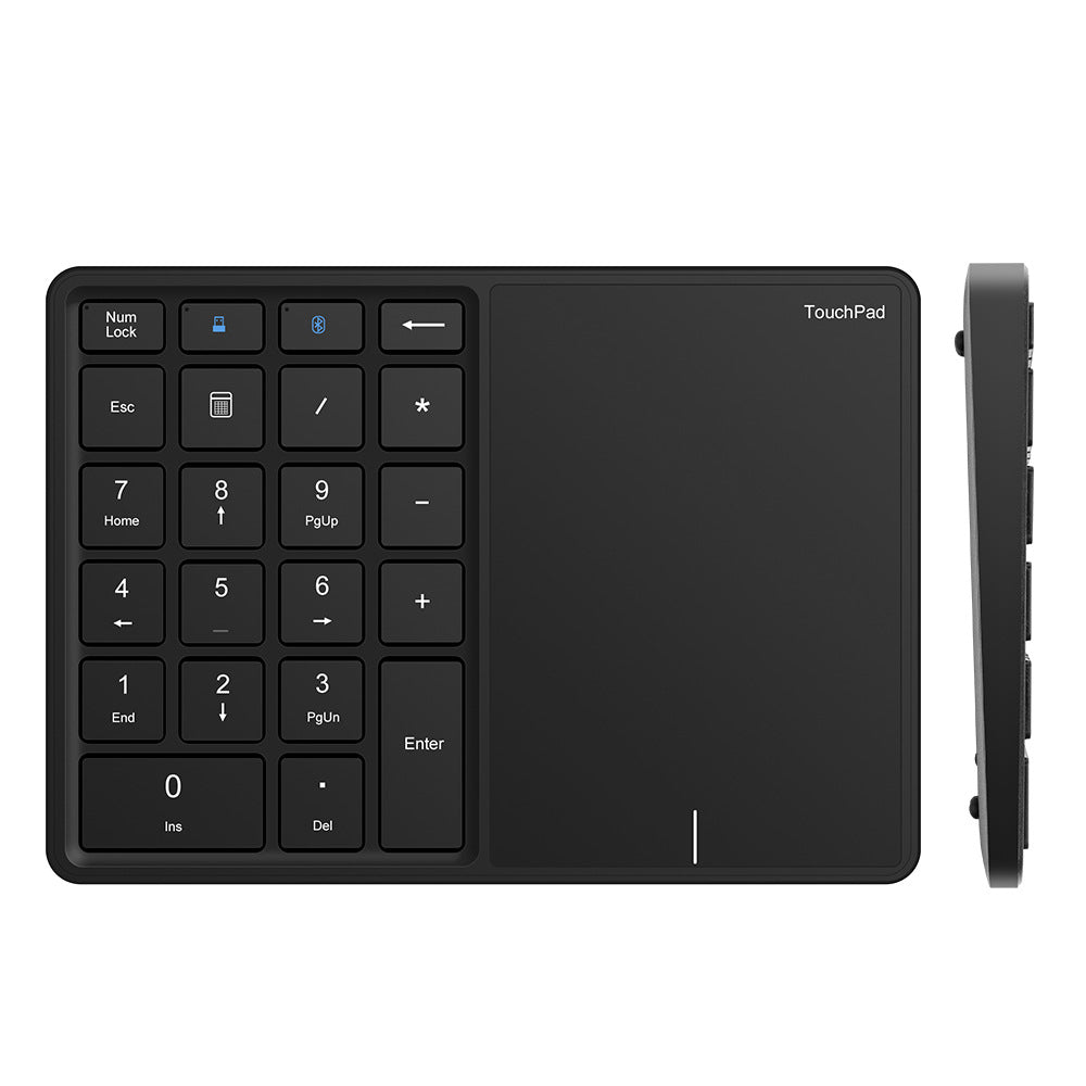Wireless Number Pad, 22 Keys 2.4G Bluetooth Numeric Keypad with Touchpad, 500mAh Type C Charging, Support for Win, for iOS, for Android and for OS X