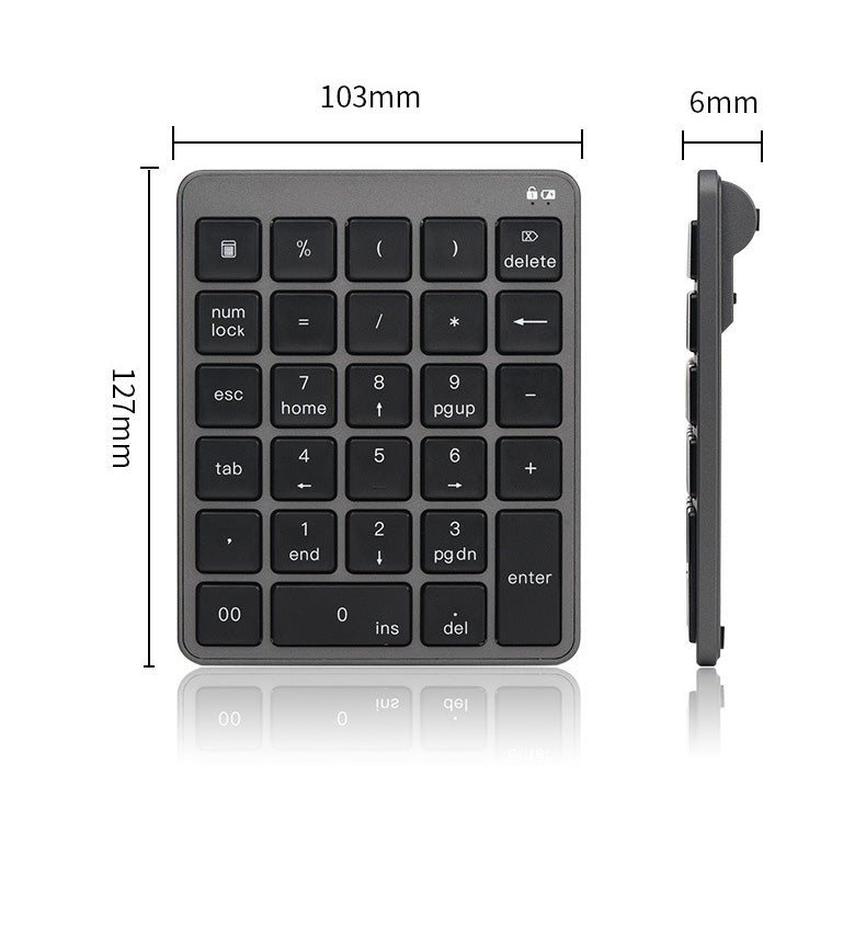 Wireless Number Pad, USB Numeric keypad 28 Key Portable Mini 2.4GHz Financial Accounting Rechargeable Number Keyboard for Laptop,Computer, Desktop, PC, Surface Pro,Notebook