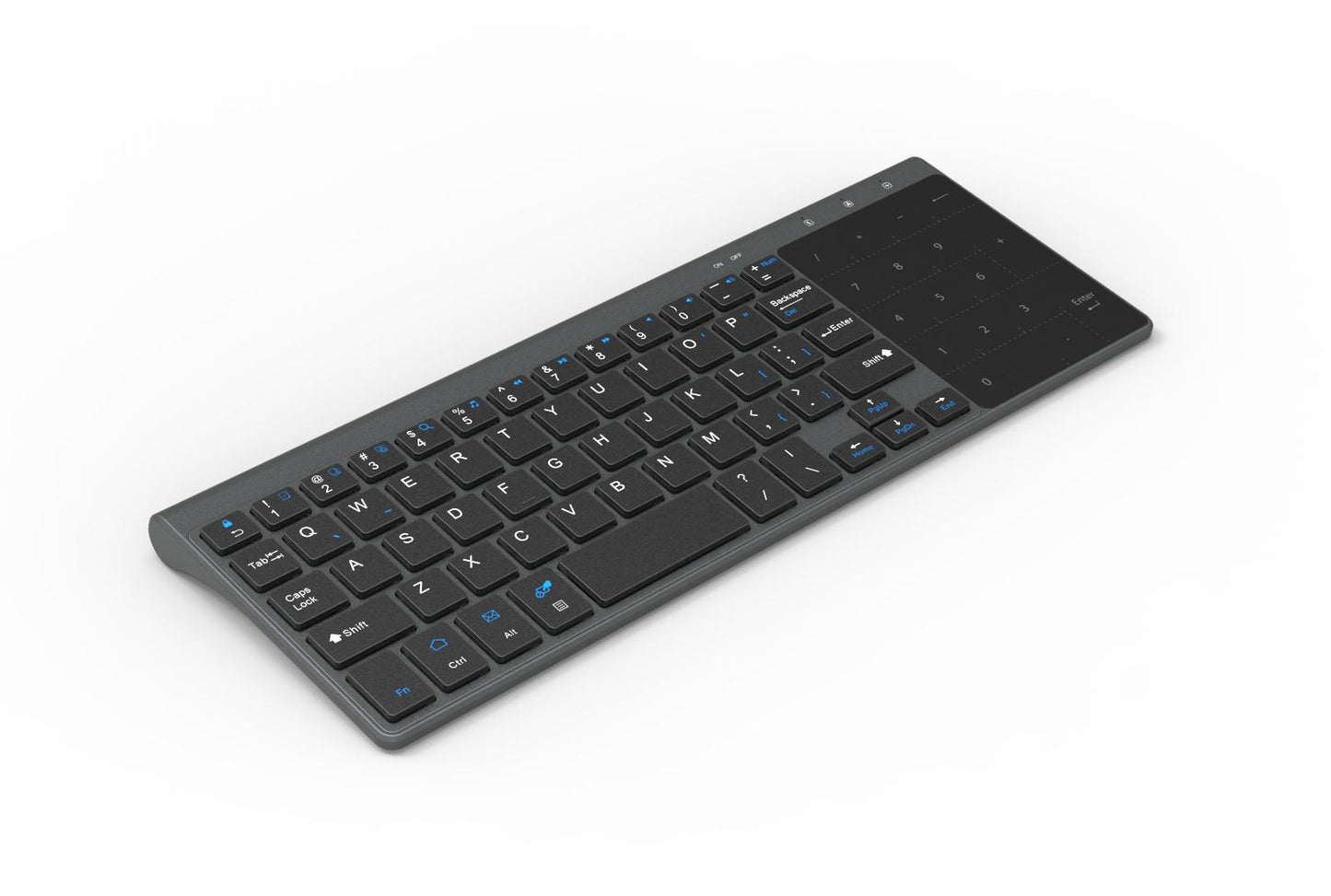 Wireless Keyboard, 2.4G Wireless Touch TV Keyboard with Easy Media Control and Built-In Touchpad Mouse and number key  Ultra Compact Full Size Keyboard for TV-Connected Computer, Smart TV, HTPC