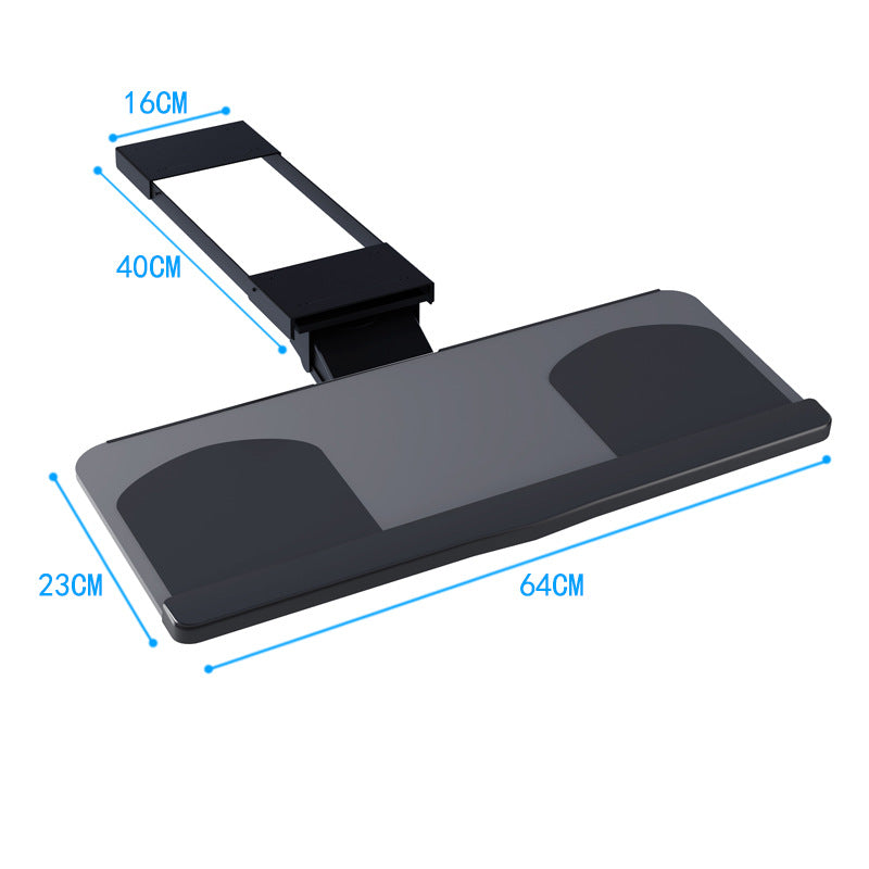 Keyboard Tray Under Desk，360 Adjustable Ergonomic Sliding Keyboard & Mouse Tray, 25" W x 10" D, Black