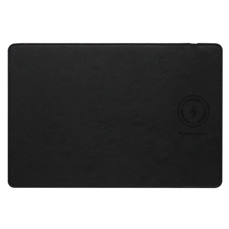 10W wireless charging Mouse Pad pu leather embossed logo Multifunctional charging Desk mat Mouse pad