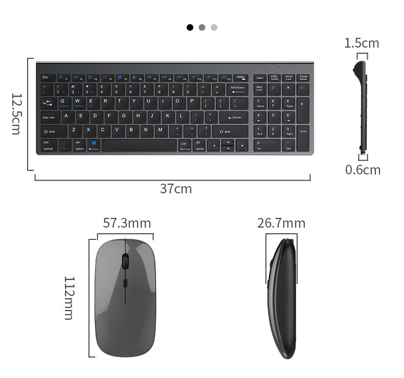 Bluetooth Keyboard and Mouse, Wireless Mouse and Keyboard Combo, Rechargeable Dual-Mode (Bluetooth + 2.4G)  Mouse , Ergonomic, Silent, Compact Slim for Windows Laptop, Apple, iMac, Desktop, PC