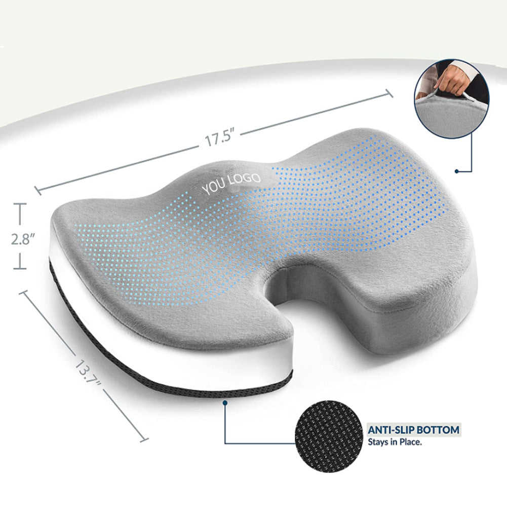 Comfilife Gel Seat Cushion, Non Slip & Memory Foam for Back Pain Relief -Open