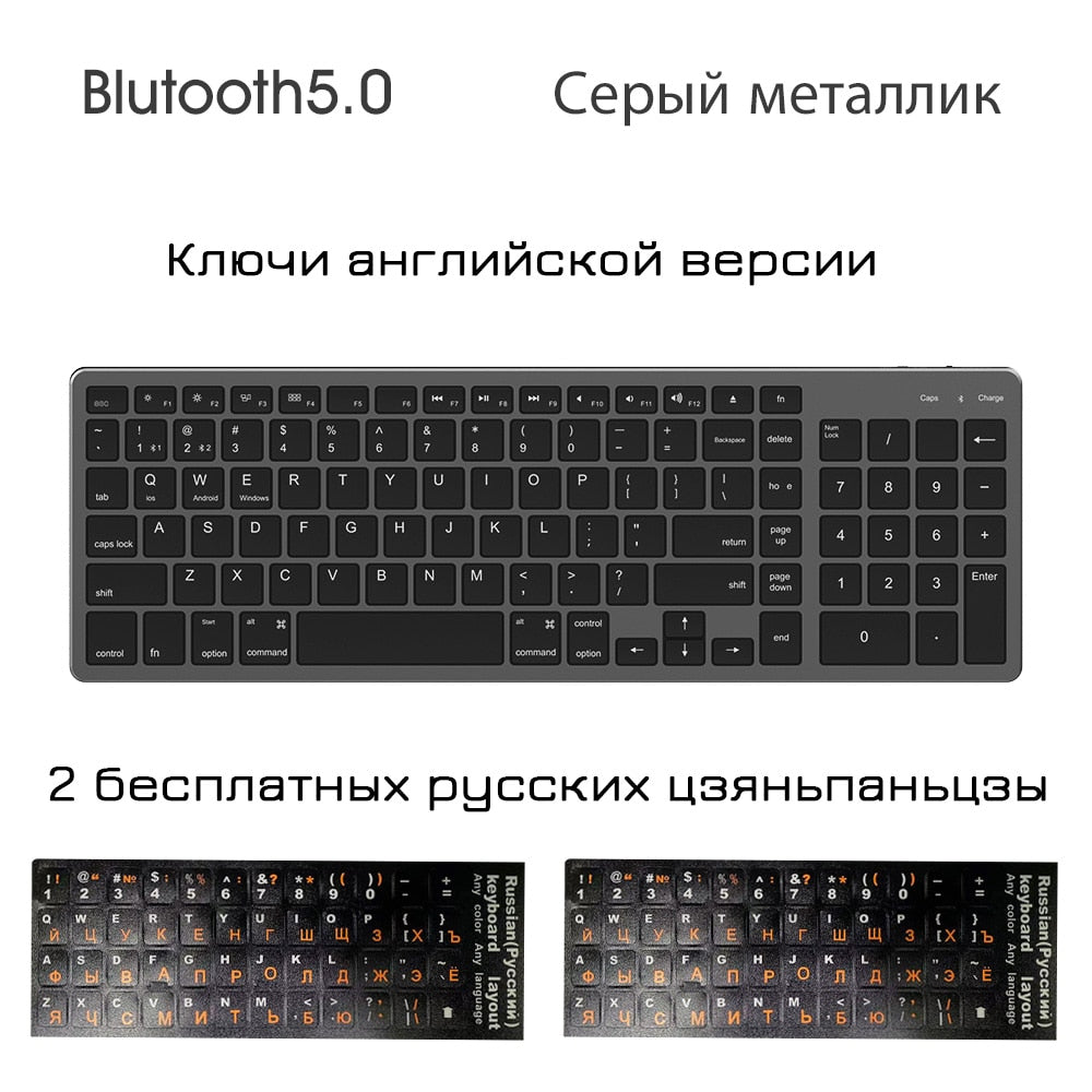 Ultra Slim Wireless Bluetooth Keyboard Compatible with For Mac OS/iOS/iPad OS Rechargeable Keyboard for MacBook