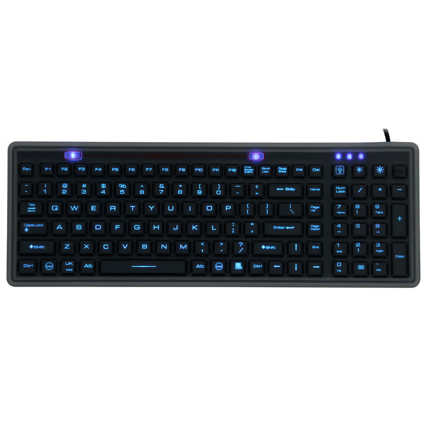 AS-I106D Silicone Backlight Keyboard with Membrane