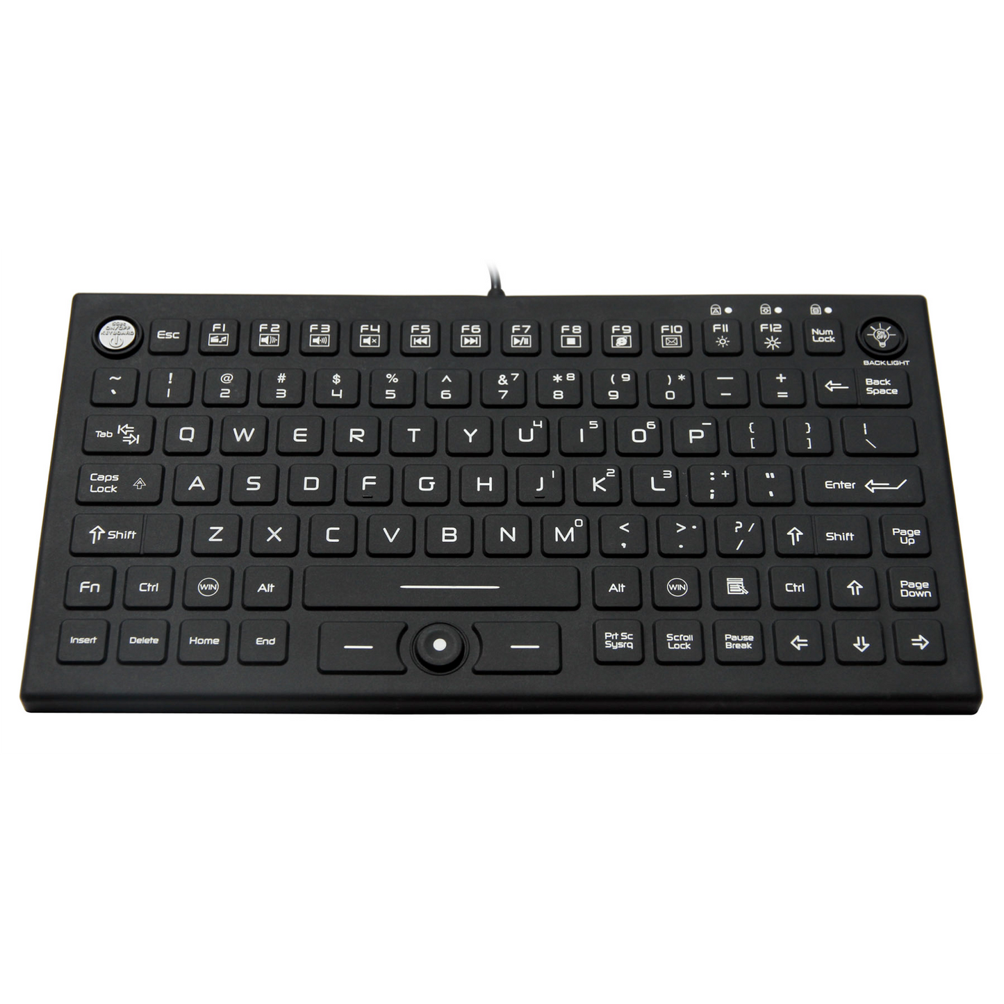 AS-I850BL Industrial Keyboard with Integrated Mouse Buttons