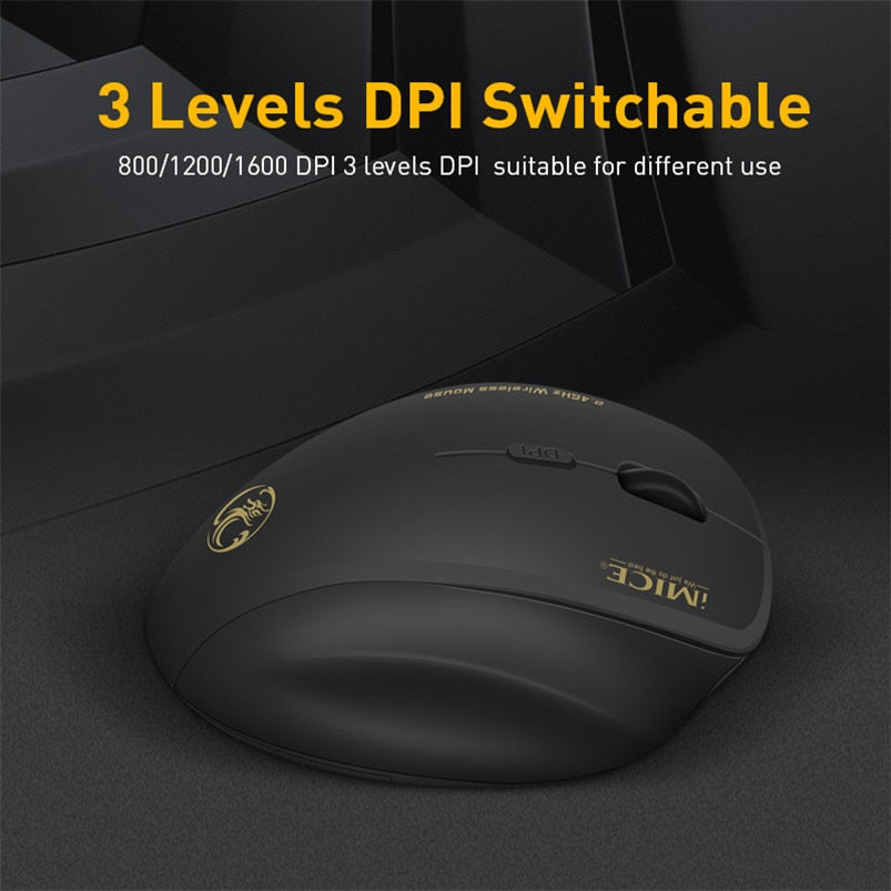 Wireless Mouse Ergonomic Computer Mouse PC Optical Mause with USB Receiver 6 buttons 2.4Ghz Wireless Mice 1600 DPI For Laptop