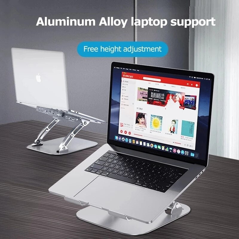 New Aluminum Alloy Portable USB Interface Laptop Dual Fan Radiator Foldable Cooling Base Bracket Mute Laptop Computer Stand