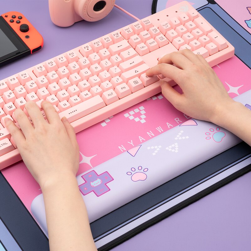 Cat Ear Desk Big Mouse Pad Non-slip Carpet Girl Cartoon Laptop Soft Silicone Keyboard Tray For Switch Lite Computer Mousepad Mat