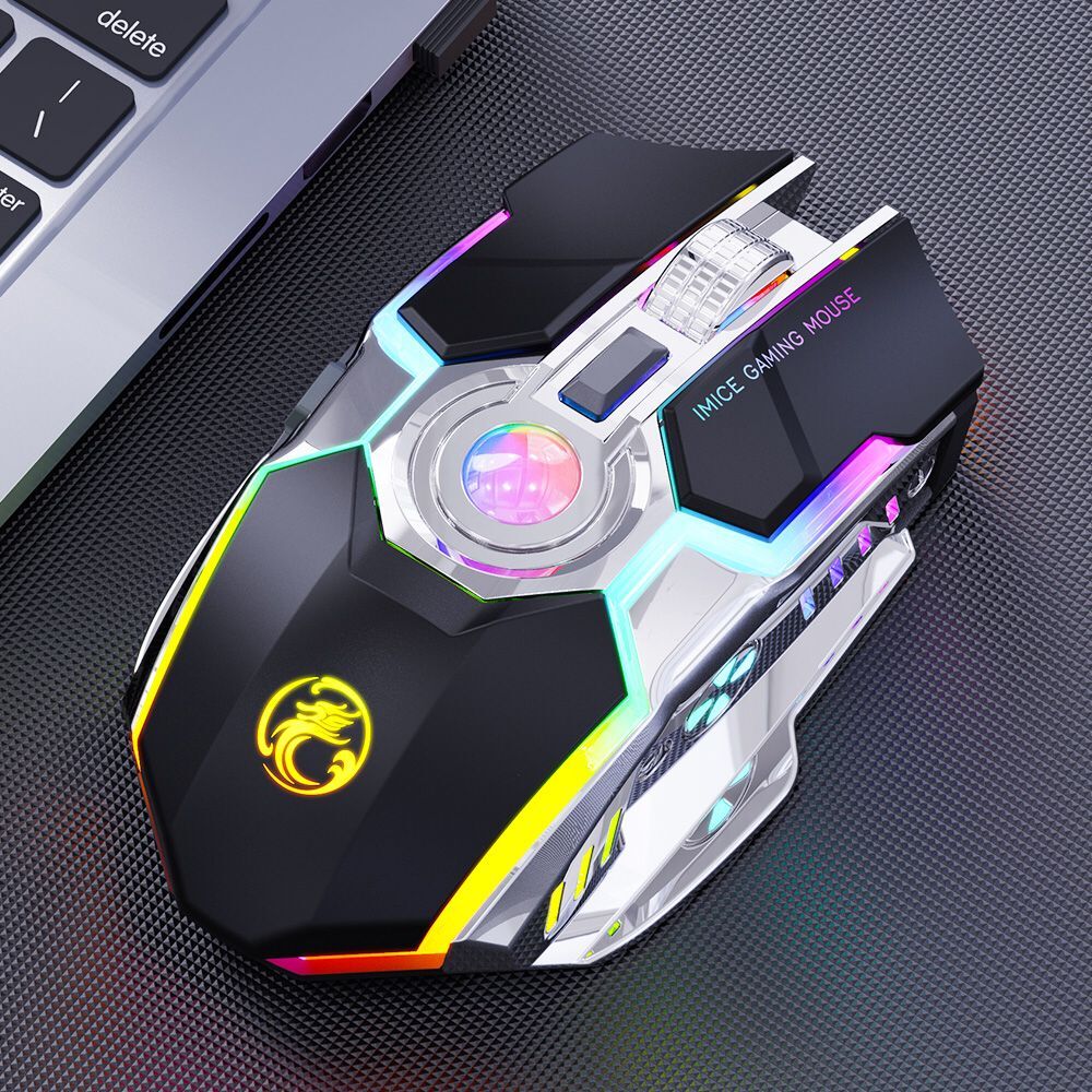 RGB Wireless Mouse Gaming Mouse Gamer Computer Mouse Silent Rechargeable USB Mause 7 Keys LED Backlit Mice For PC Laptop Game