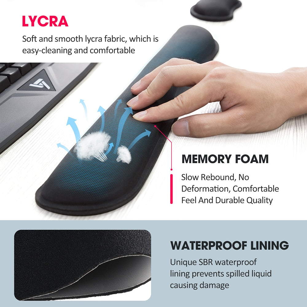 VicTsing PC148 Durable Memory Foam Set Keyboard Wrist Rest And Mouse Wrist Support Mechanical Keyboard Hand Care For Office Work