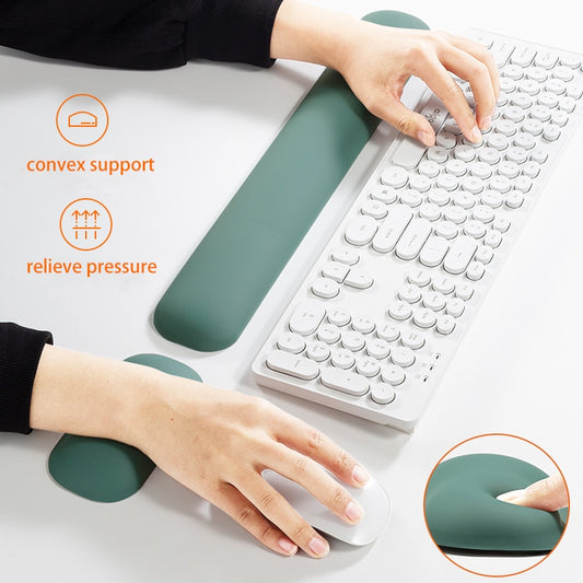 Memory Foam Keyboard Mouse Wrist Rest Hand Support Set Ergonomic Mousepad Cushion Mat for Office Laptop Computer Typing Gaming