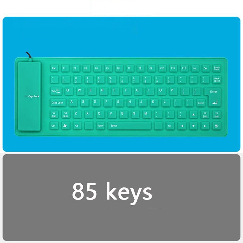 2021 Foldable Silicone Keyboard USB Wired Flexible Soft Waterproof Roll Up keycaps 109 keys Keyboard for PC Laptop Notebook