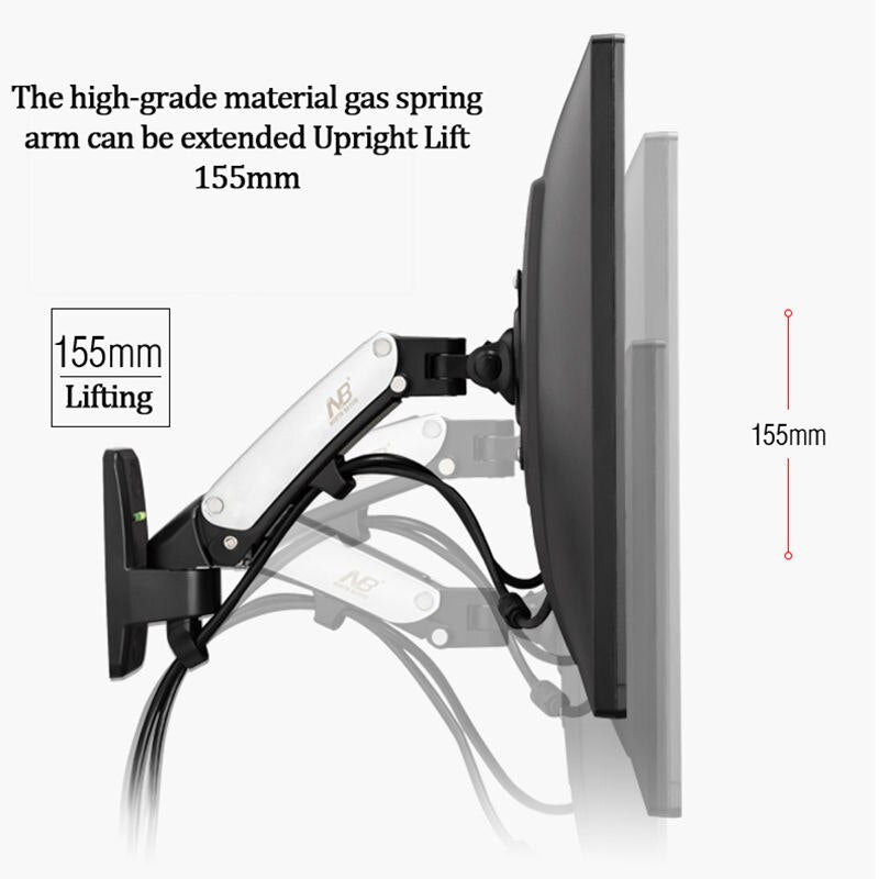 NB F120 Full Motion Wall Mount Monitor Bracket For Universal 17"-27" Flat Screen TV Support Load 7 kg Wall MountMonitor Holder