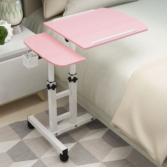 Lazy Bedside Portable Computer Desk Adjustable Height L Shapes Computer Desk Holder Wheel Bureau Meuble Office Acessories OF50CC