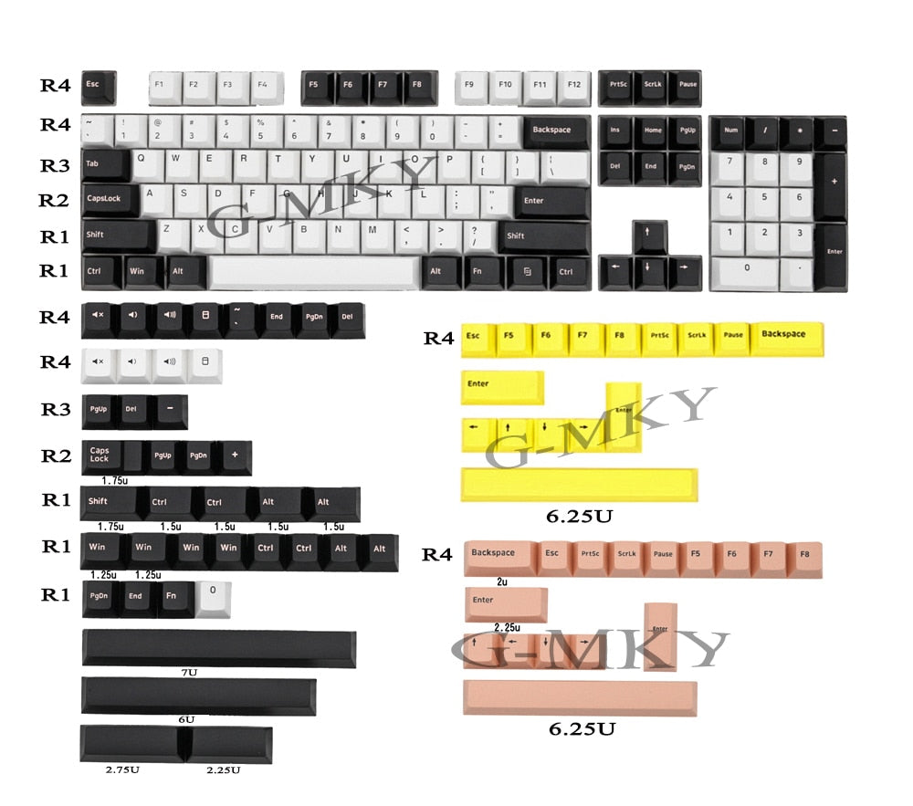 GMKY 176 KEYS Cherry Profile Olivia Keycap DOUBLE SHOT Thick PBT Keycaps FOR MX Switch Mechanical Keyboard