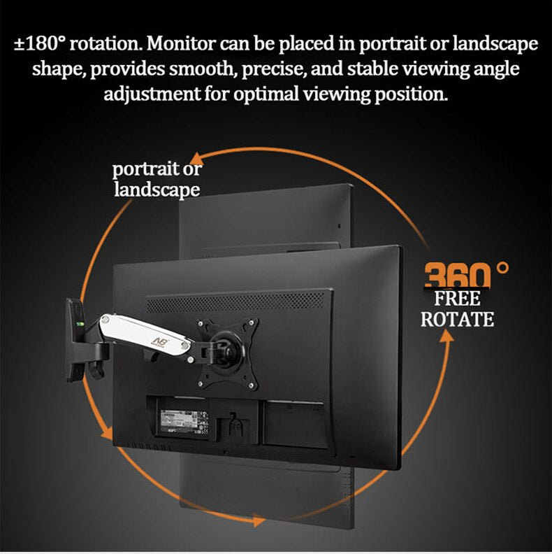 NB F120 Full Motion Wall Mount Monitor Bracket For Universal 17"-27" Flat Screen TV Support Load 7 kg Wall MountMonitor Holder