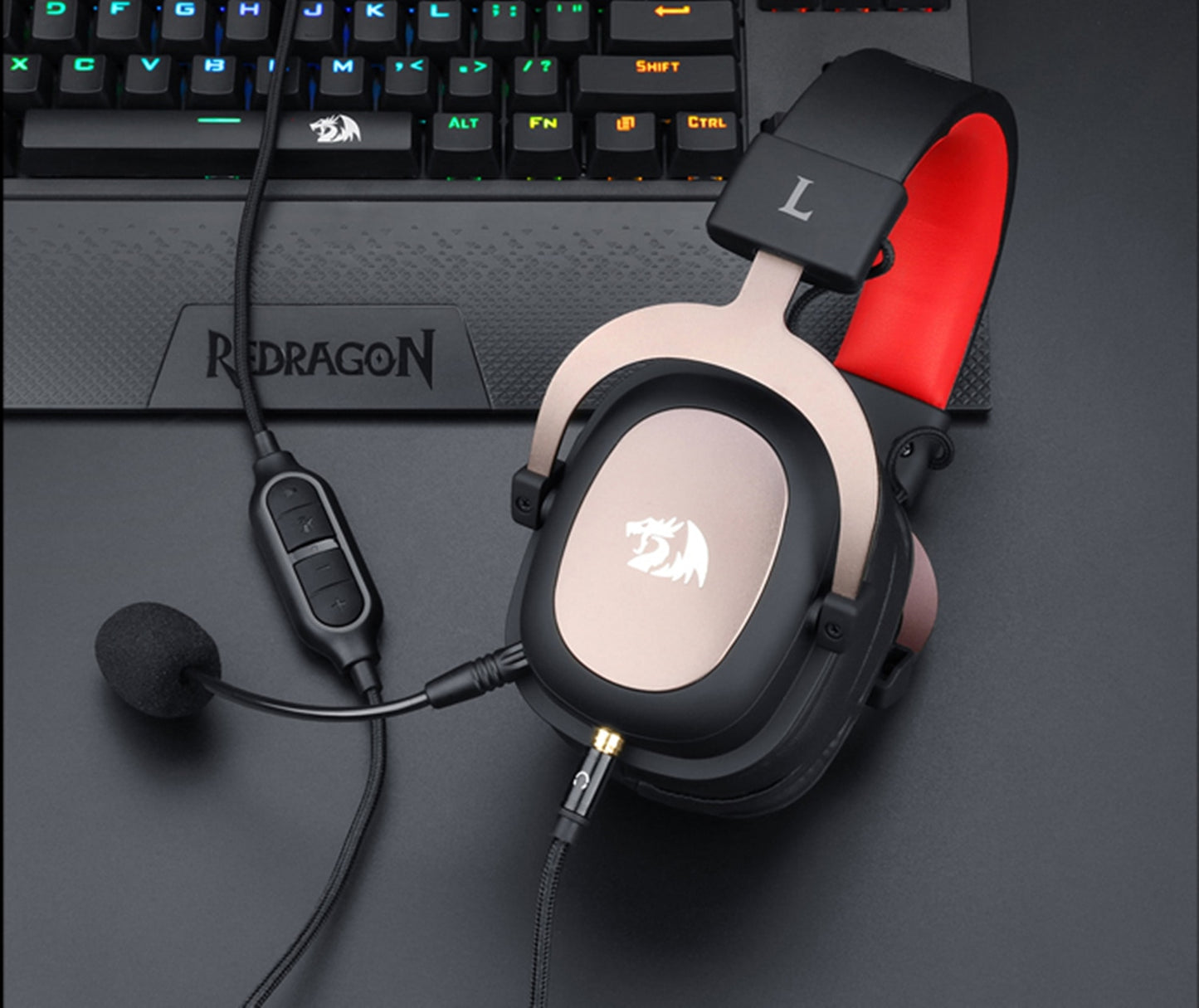 Redragon H510 Zeus Wired Gaming Headset 7.1 Surround Sound Multi Platforms Headphone Works PC Phone PS5/4/3 Xbox One/Series X NS