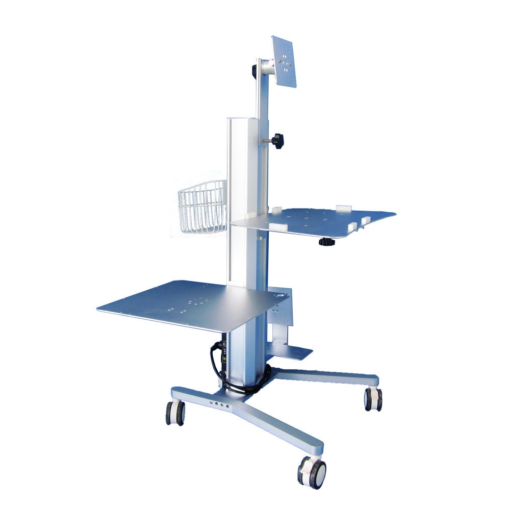 adjustable Medical Standing Trolley Rolling Cart Computer Hospital Medical Monitor metal Trolley