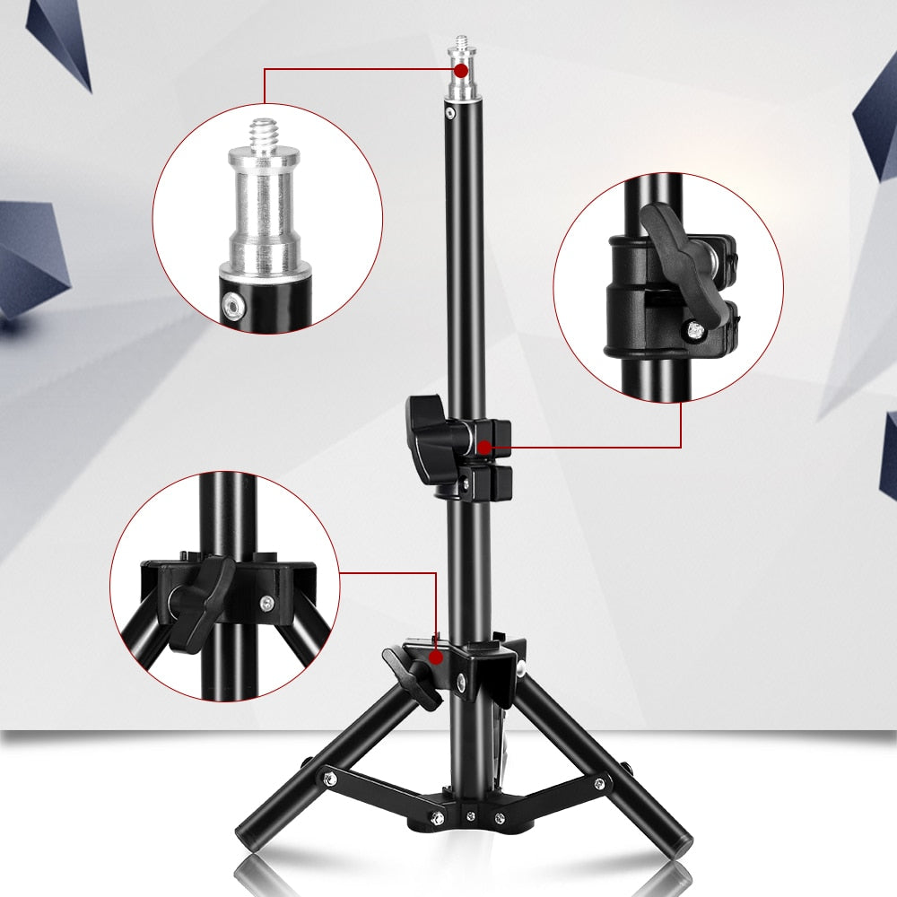 37cm/14.5inch Photography Mini Table 1/4 Screw Head Light Stand For Photo Studio Ring Light LED Lamp