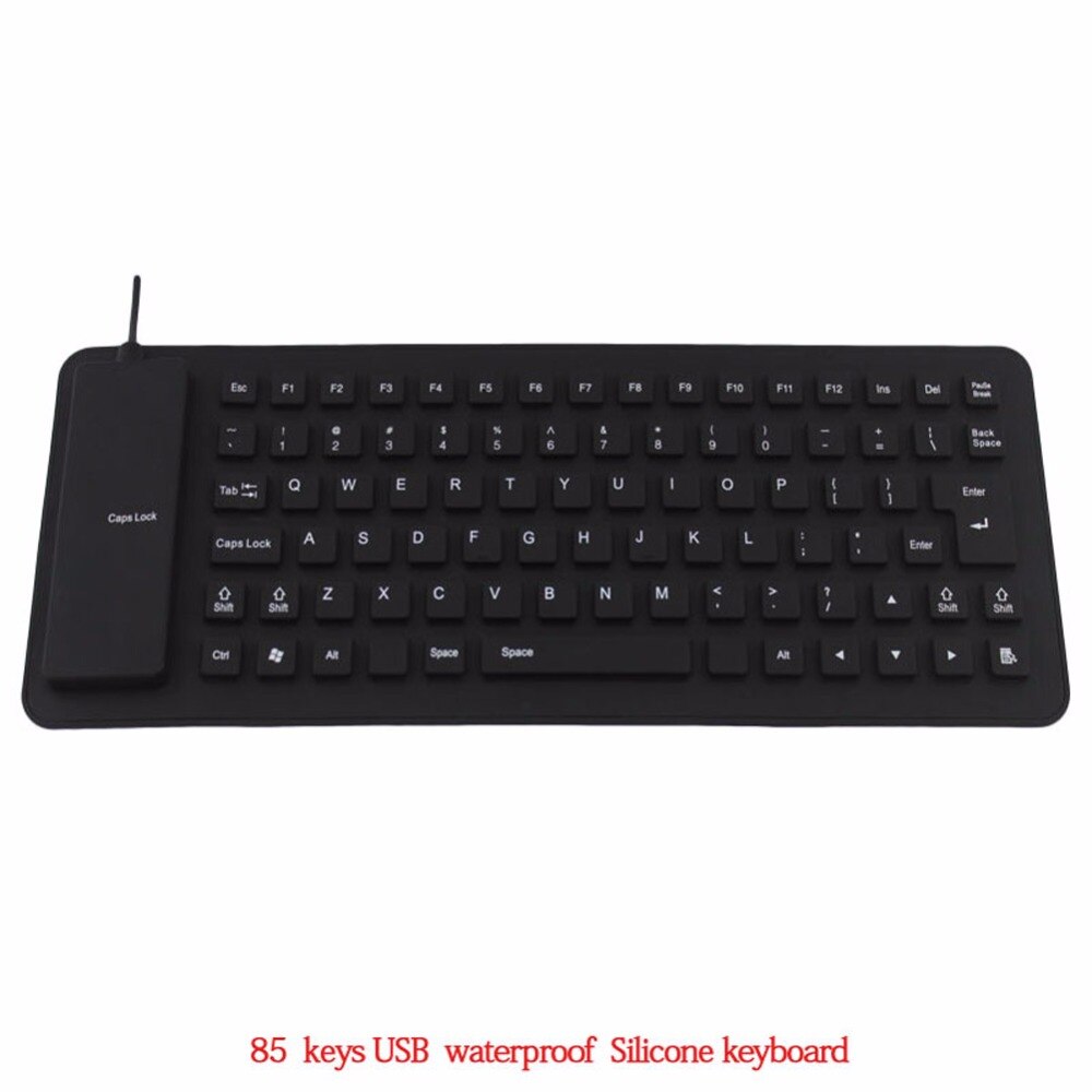 1 Pc/Pack Portable Soft Flexible Silicone  Waterproof 85-Key English Keyboard for Game & Office & Computer & Home